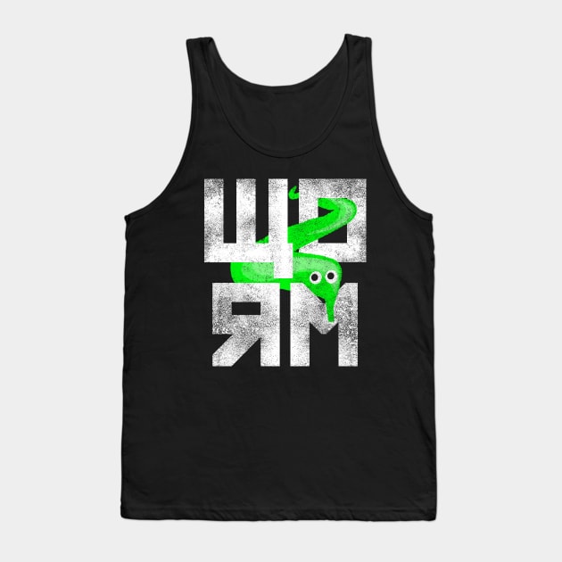 Green Worm On A String Meme Retro Style Magic Fuzzy Worm Tank Top by YourGoods